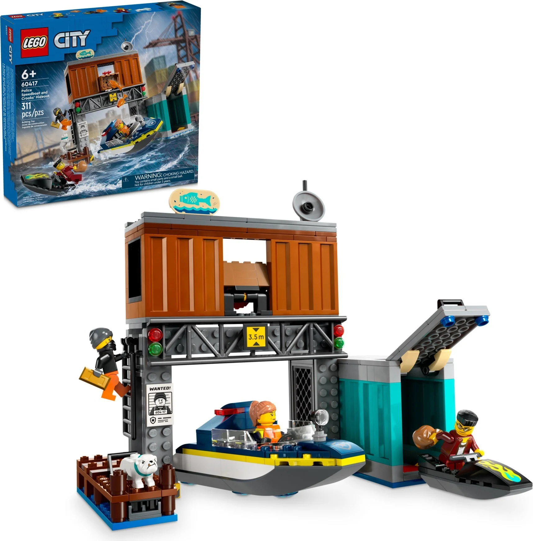 LEGO® 60417 Policyjna motorówka i kryjówka złodziejaszków Nowy
