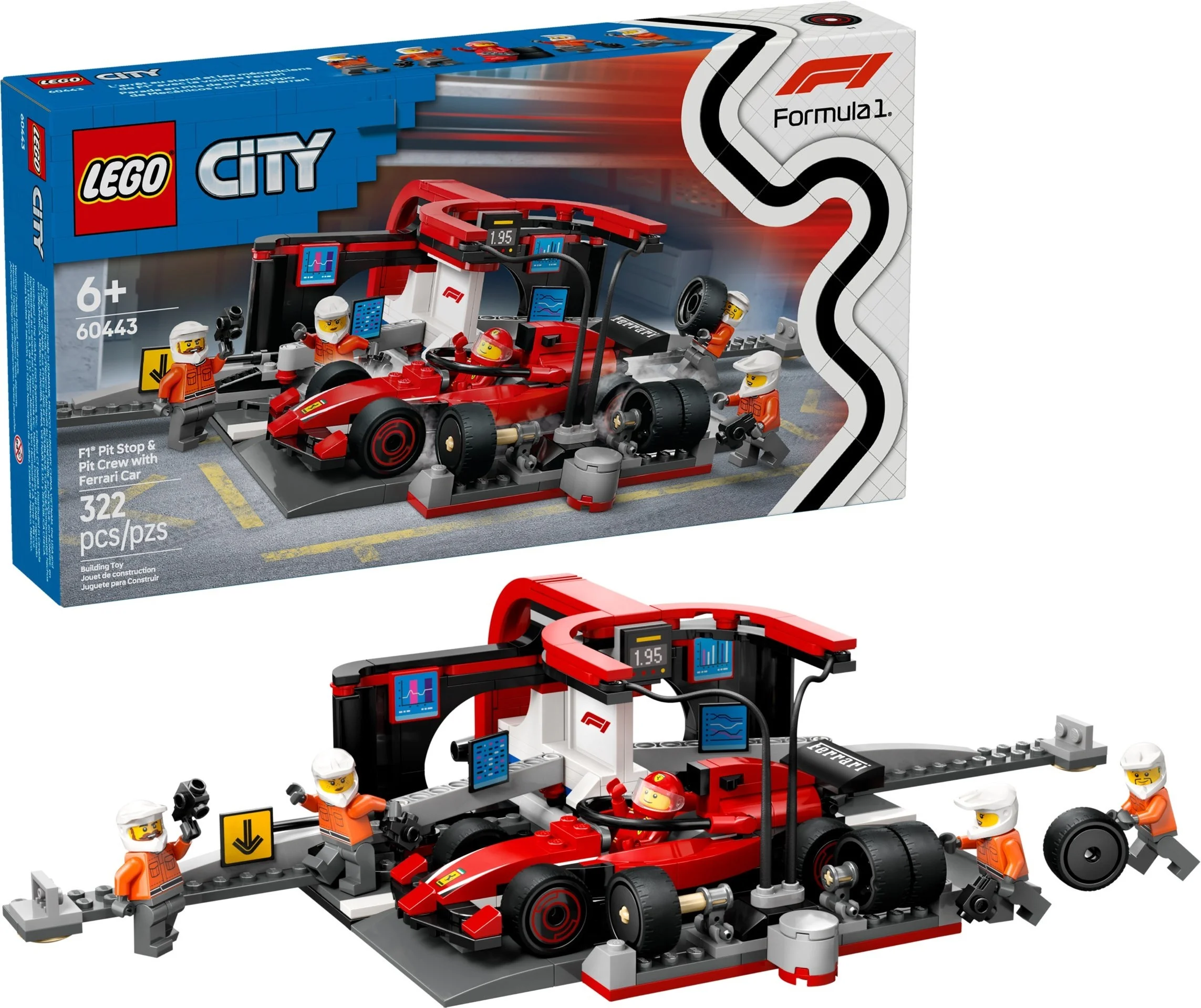 LEGO® 60443 F1 Pit stop i mechanicy z bolidem Ferrari - zdjęcie 3