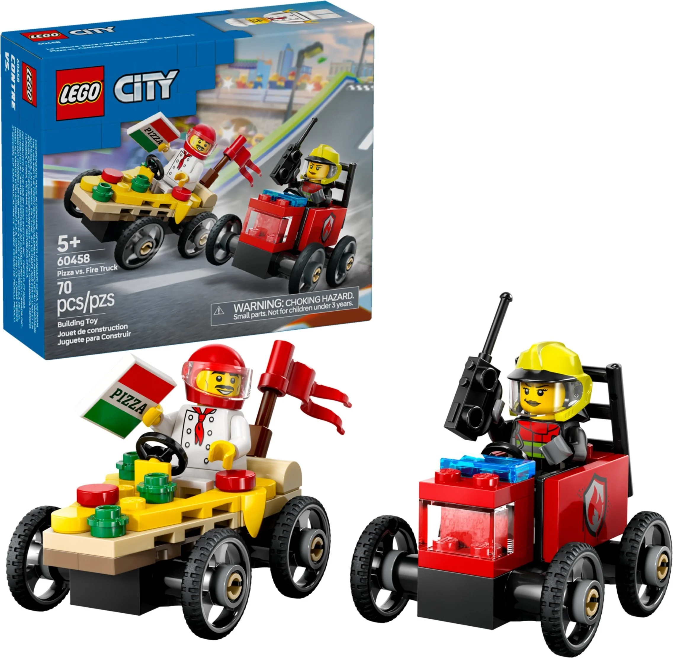 LEGO® 60458 Zestaw Wyścigówek: Pizza Kontra Wóz Strażacki - zdjęcie 3