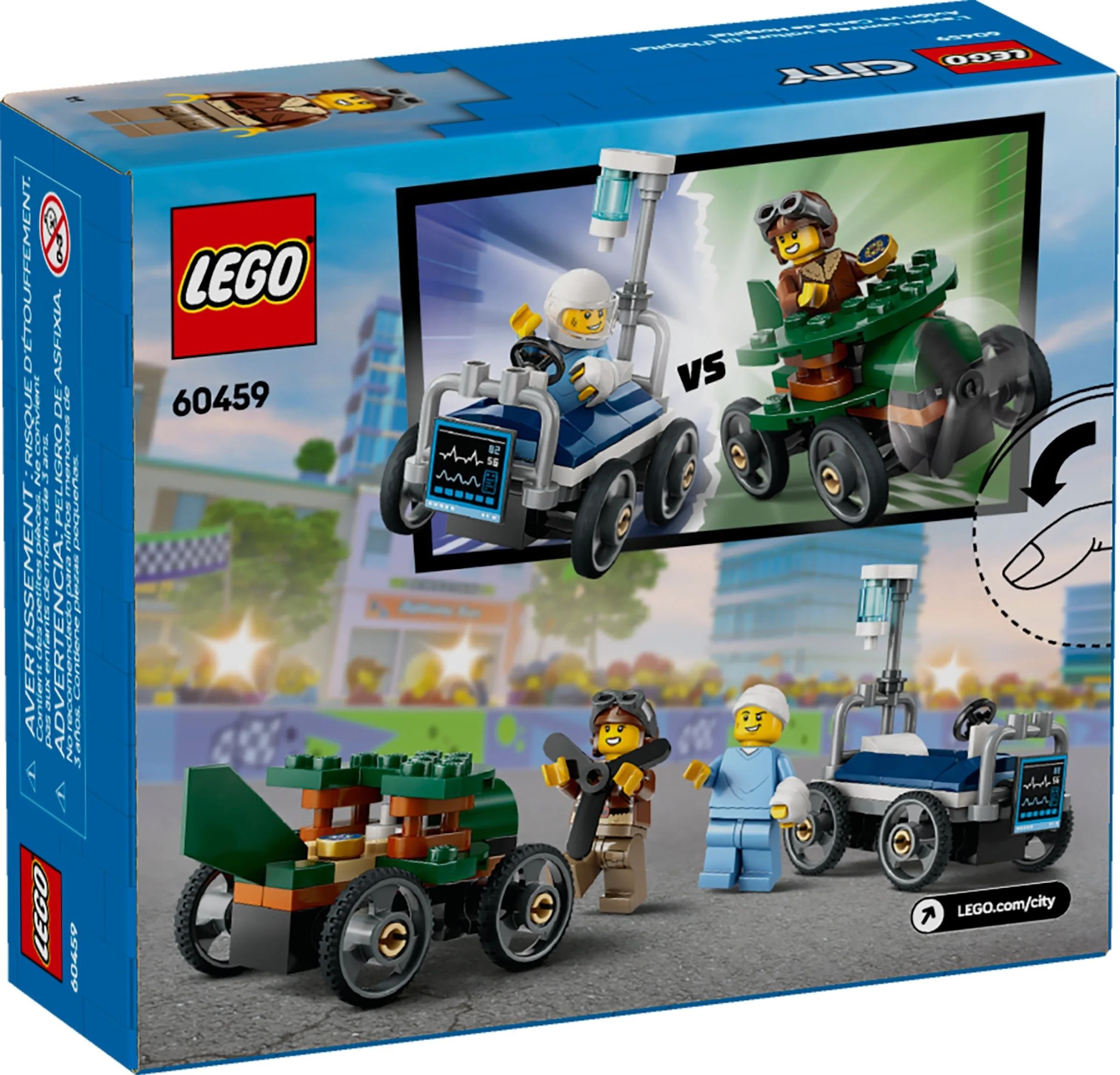LEGO® 60459 Zestaw wyścigówek: samolot kontra łóżko szpitalne - zdjęcie 2