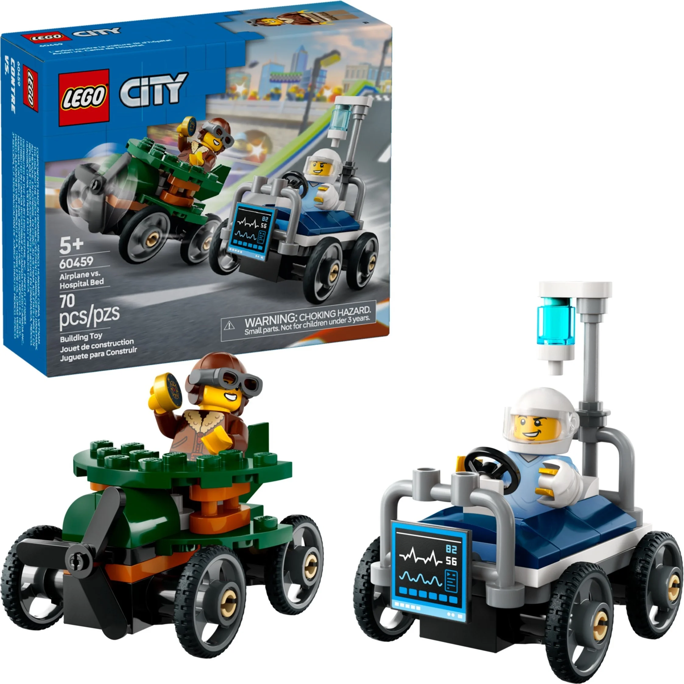 LEGO® 60459 Zestaw wyścigówek: samolot kontra łóżko szpitalne - zdjęcie 3