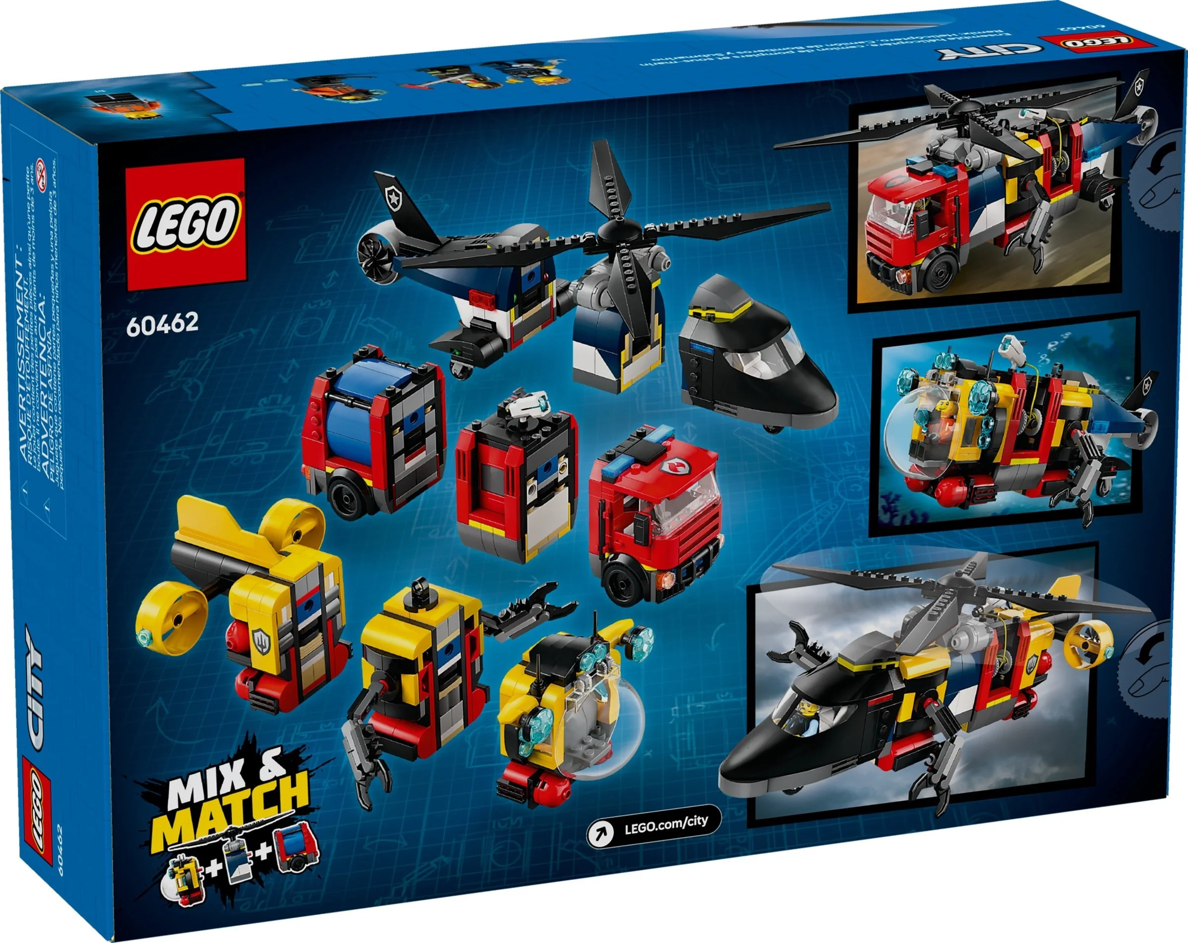 LEGO® 60462 Zestaw z helikopterem, wozem strażackim i łodzią podwodną - zdjęcie 2
