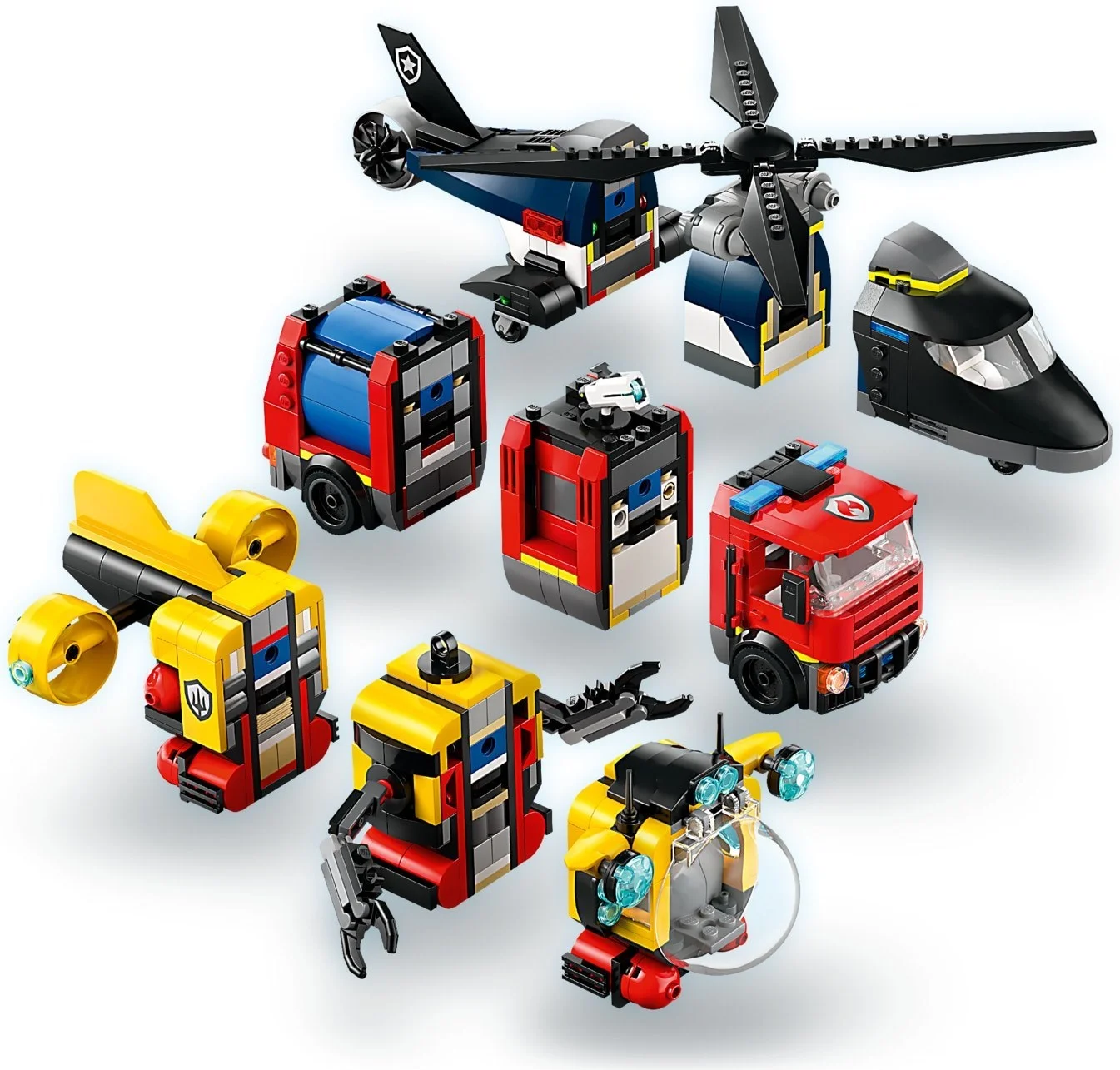 LEGO® 60462 Zestaw z helikopterem, wozem strażackim i łodzią podwodną - zdjęcie 9