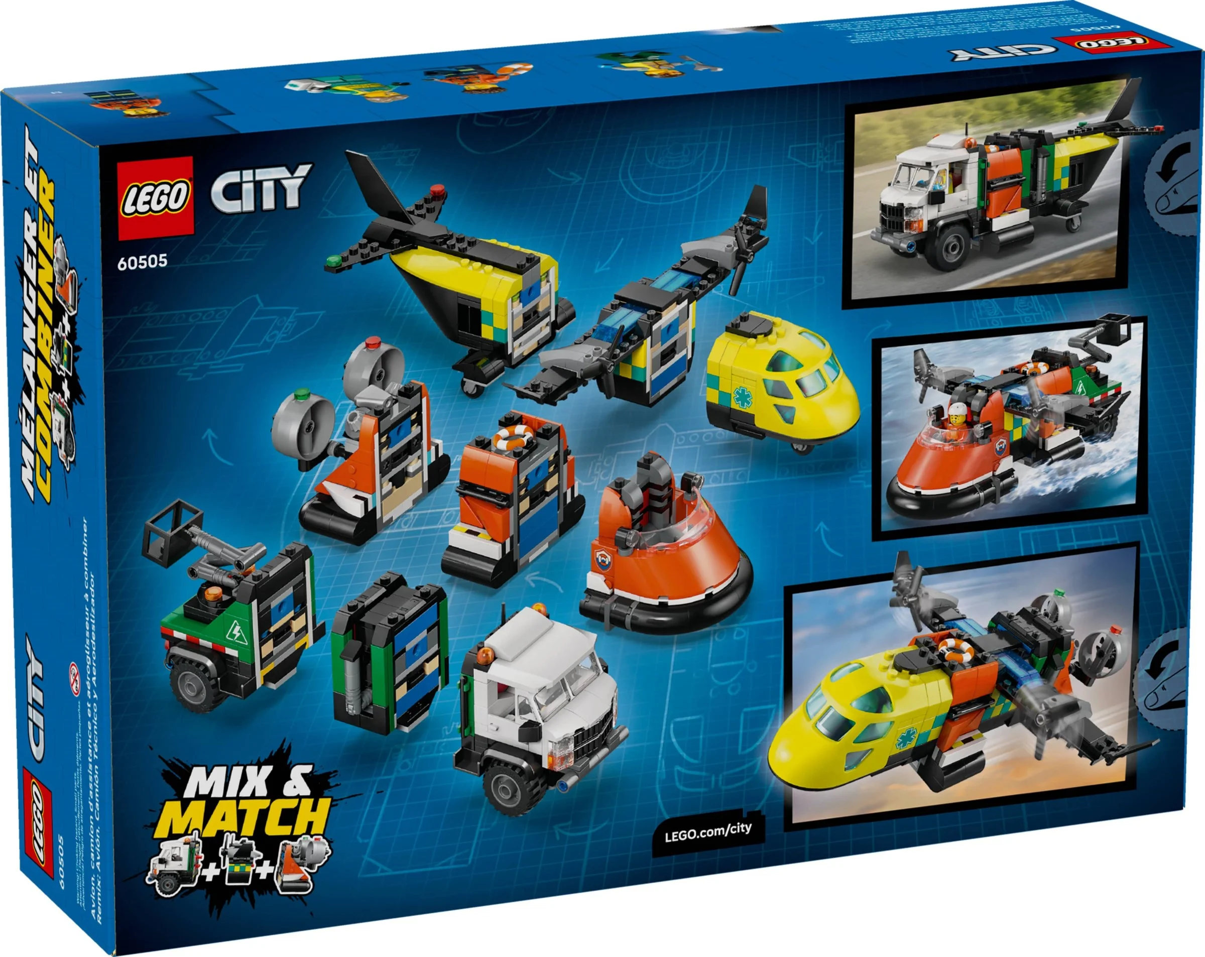 LEGO® 60505 LEGO City Zestaw z samolotem, ciężarówką serwisową i poduszkowcem