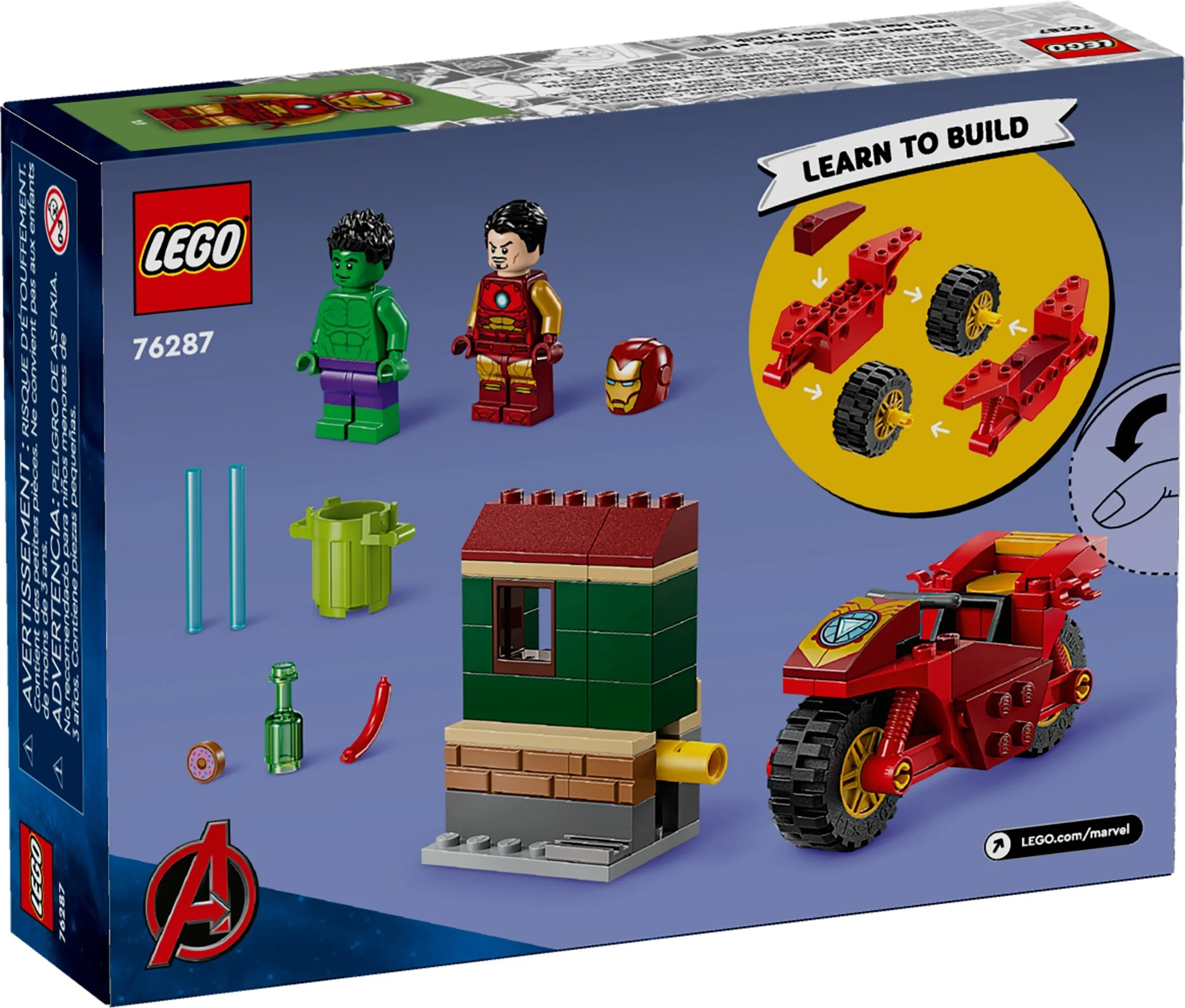 Outlet Lego Marvel Iron Man z motocyklem i Hulk