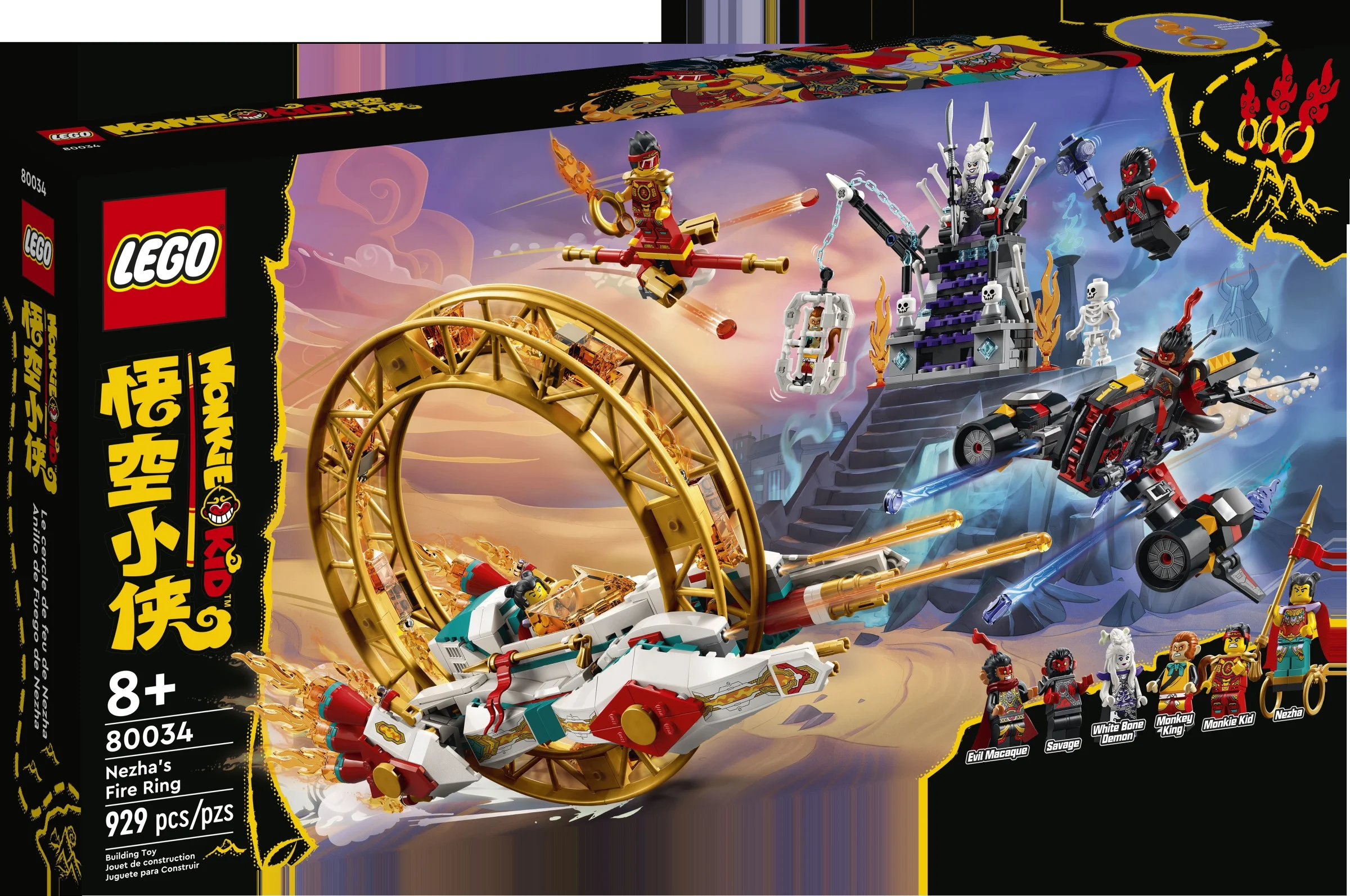 LEGO® 80034 Oryginalne Lego Monkie Kid Ognisty pierścień Nezhy Klocki Nowe - zdjęcie 3