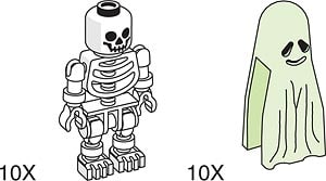 Skeleton and Ghost for Amusement Park Set