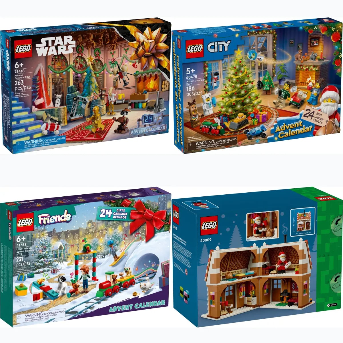 LEGO zestawy wznawiane co roku: kalendarze adwentowe i chatka z piernika